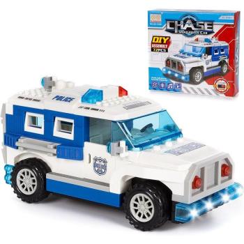 Vehículo de asalto de policía SWAT DAM, con luces y efectos de sonido, 72 piezas, modo automático de funcionamiento 360°, medidas: 21x10x11cm