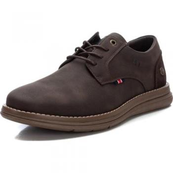 Zapatos de cordones para hombre estilo blucher marrón, modelo casual clásico 172186, talla 43