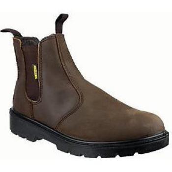 Amblers Mens FS128 Hardwearing Pull On Safety Dealer Boots in Brown - Size 9