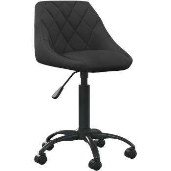 Silla de oficina de terciopelo negro vidaXL