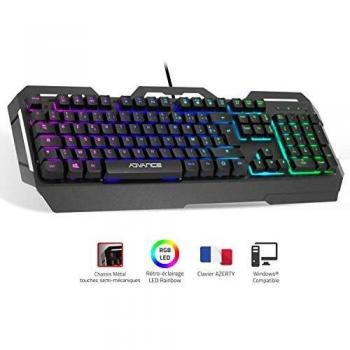 Teclado Gamer Advance GTA 250 - RGB Retroiluminado - Filaire - Semi-Mecánico
