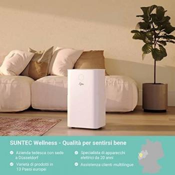 Deshumidificador de aire SUNTEC DryFix 12 EQ | Para espacios de hasta 34 m2 o 80 m3 | Deshumidificador 12 l/día | Deshumidificador – purificador de aire – secador de ropa 3 en 1 | Móvil y eléctrico