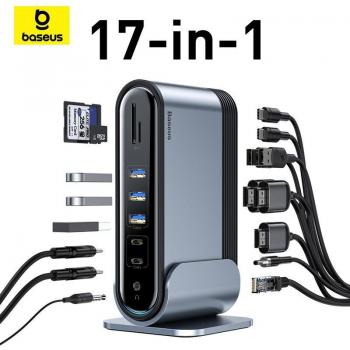 Baseus Working Station Three-Screen Multifunctional Type-C HUB Adapter