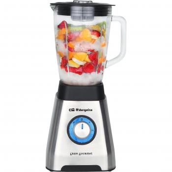Orbegozo BV 11000 11000-Batidora de Vaso, 1000 W, Vidrio, 2 Velocidades, Gris