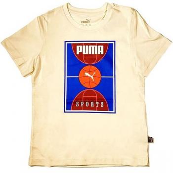 Camiseta Deportiva Infantil Beige Puma Bppo Basket Blank
