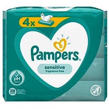 Pampers Sensitive Wet Wipes for Kids, 4x52 pcs, for sensitive skin