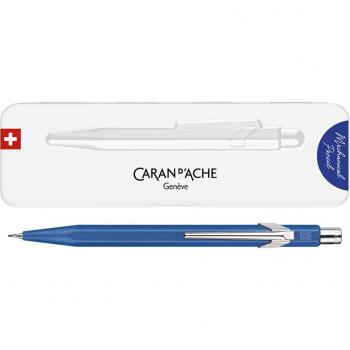 Caran d'Ache 844 Colormat-X Blue Mechanical Pencil 0.7mm with Aluminum Hexagonal Barrel