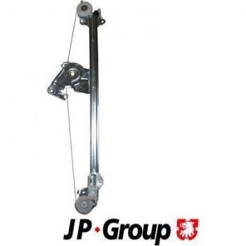 Elevalunas eléctrico JP GROUP 1388100580, compatible con vehículos específicos, incluye motor de elevación, mecanismo de guías y cableado para instalación directa
