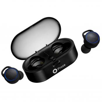 Proze Auriculares Inalámbricos TWS-02 Auriculares Bluetooth 5.0 con Micrófono Asistencia por Voz Cargador Portátil 15H Resistentes al Agua Mejorados Audio HD Graves Profundos Cancelación de Ruido