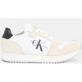 Zapatillas deportivas de mujer Calvin Klein YW0YW00840 Sock Laceup 03A Bright White-Creamy White-Black