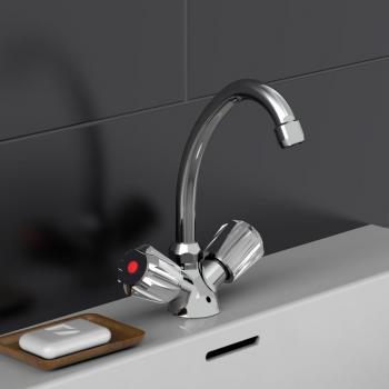 SCHÜTTE Grifo mezclador de lavabo 2 mandos SAVINO cromado