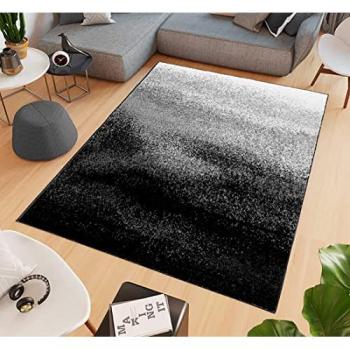 Alfombra Degradado Negro 60x100 cm Pelo Corto para Salón y Baño