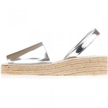 Jeffrey Campbell Women's Ibiza Woman's Silver Espadrilles In Size 40 Silver