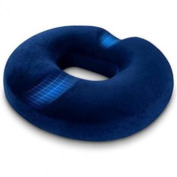 LITSPOT Cojín para Coxis Espuma para Hemorroides, Anillo Viscoelástica para el Alivio de Las Hemorroides y Cojín Oficina, Exterior, Azul
