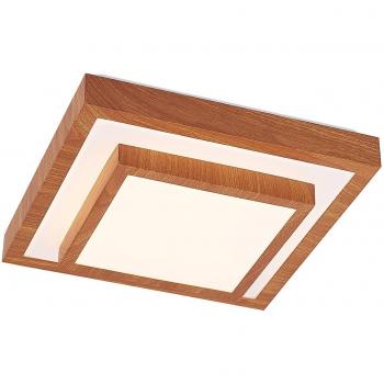 Lindby Tiril plafón LED angular 32 cm, moderno, marrón, hecho de metal, 1 llama
