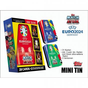 Mini Lata Coleccionable Eurocopa 2024 con Cartas Match Attax y Tres Cartas Limitadas