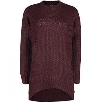 R.E.D. by EMP Dunkelroter Strickpullover Mujer Jersey de Punto Burdeos XL
