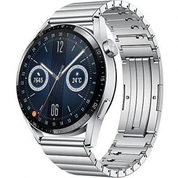 Huawei Watch GT 3 Elite Smartwatch 46mm Acero Inoxidable con Pantalla AMOLED de 1.43 pulgadas, Memoria Interna de 4 GB, RAM de 32 MB y Resistencia al