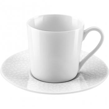 Taza de café con platito Medard de Noblat - Porcelana blanca (set de 6)