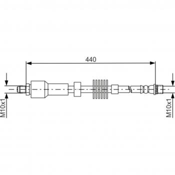 Tubo de freno BOSCH 1 987 481 688 - Latiguillo de freno, alta resistencia, fabricado en materiales de calidad, compatible con sistemas de frenos hidráulicos, longitud específica para ajuste perfecto, diseño optim