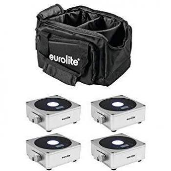 Eurolite Set 4X AKKU Luce Piatta e 1 Argento Soft Bag