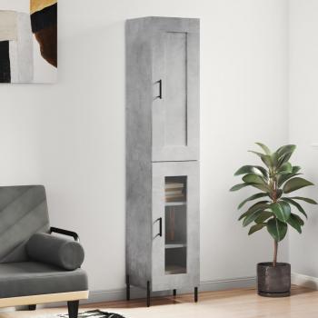 Armario de hormigón gris 34,5x34x180 cm madera multicapa vidaXL