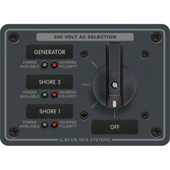 Blue Sea Systems AC Rotary Switch Panel 65 Ampere 3 Positions + OFF, 3 Pole 8361