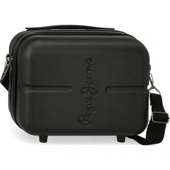 Neceser Highlight negro Pepe Jeans con capacidad de 9 litros y adaptador para trolley