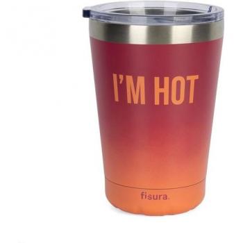 Vaso termo Fisura original 310 ml, café, acero inoxidable, libre de BPA, im hot degradado