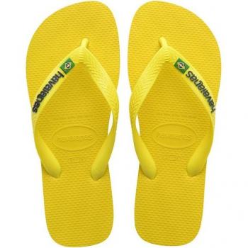 Havaianas - Chanclas de baño unisex Brasil Logo Neon Havaianas - Amarillo - Talla: 39-40 - Cuero