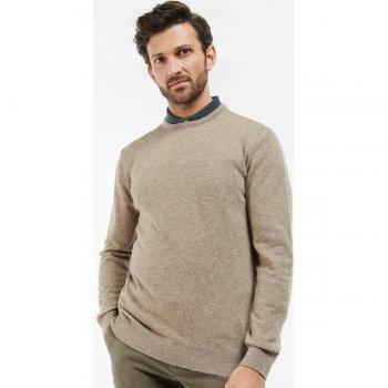 Barbour Men's Beige Round-Neck Long Sleeve Wool Sweater, Size S