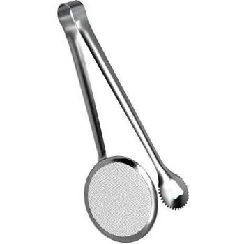 Metaltex - Pinza Espumadera de Frituras, Acero Inoxidable, Extra Larga