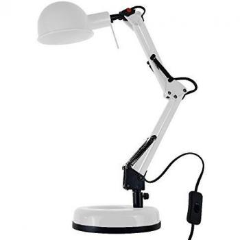 Lámpara de escritorio PIXA KT-40-W blanca con brazo regulable, E14, max 10W LED, IP20, clase II