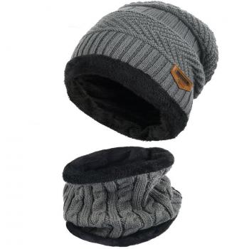 Vbiger Gorras Con Bufanda y Gorros de punto Sombreros de Invierno Hombre