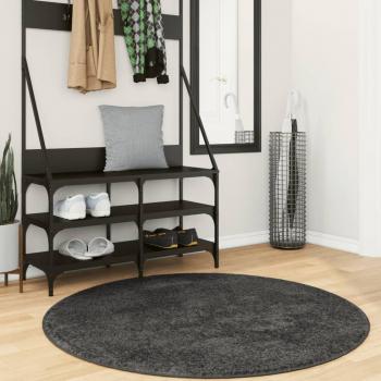 Alfombra Shaggy PAMPLONA Long Modern Antracita Ø 120 cm