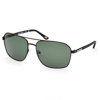 Skechers Men's Polarized Sunglasses SE6366 - Matte Black/Green, 65MM