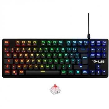 Teclado Gaming The G-Lab KEYZ PLATI TKL - Mecánico (Switch Rojo) - Bajo Perfil - RGB - Negro