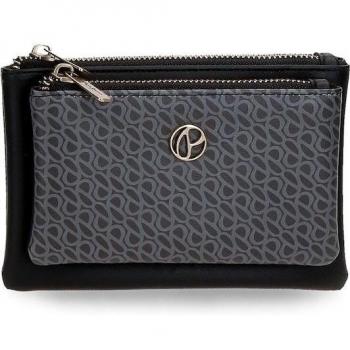 Monedero Pepe Jeans Megan Black con Dos Compartimentos
