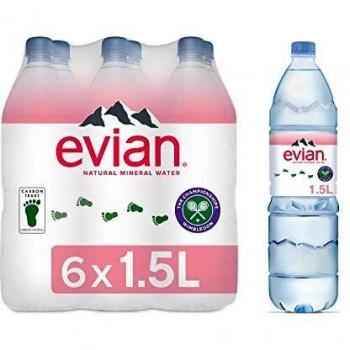 Agua mineral natural evian 15l x 6