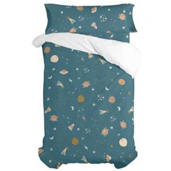 Juego de funda nórdica HappyFriday Mini Universe Multicolor 2 Piezas 100% Algodón (Cama de 80)