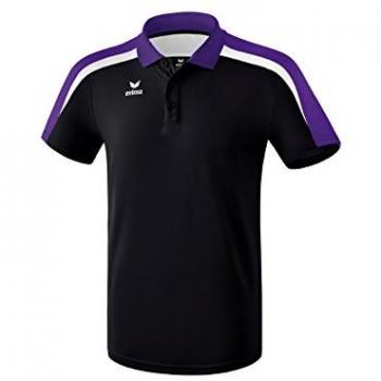 Erima Liga 2.0 Short Sleeve Polo Shirt for Children - Black / Dark Violet / White, Size 128 cm, Unisex
