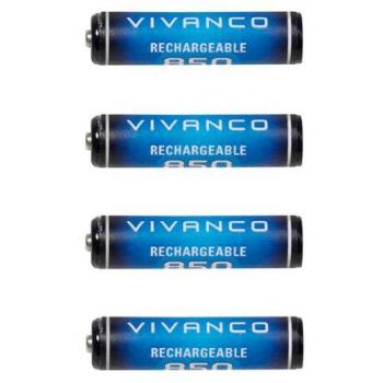 Vivanco 31744- Pack de 4 Pilas AAA Recargables, Nikel - Metal, 1,2V, 850 mAh