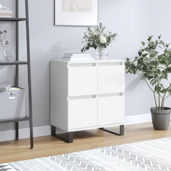 Aparador de madera contrachapada blanco 60x35x70 cm - Mueble de Almacenaje de Salón, Buffet para salón, Armario Auxiliar, Armario de Almacenamiento