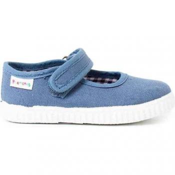 Merceditas de niña con cinta adhesiva y suela tipo zapatillas