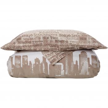 Catherine Lansfield Cityscape - Funda nórdica + funda de almohada para cama de 105 cm