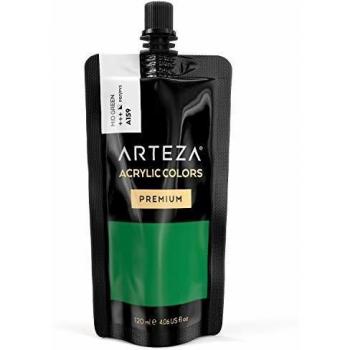 ARTEZA Pintura acrílica para manualidades y arte | Tubo de 120 ml | Acrílico de color Verde Mediano