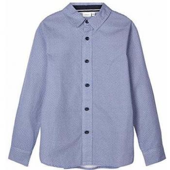 NAME IT NKMRUSKIE LS - Camisa de Manga Larga para niño Azul Oscuro
