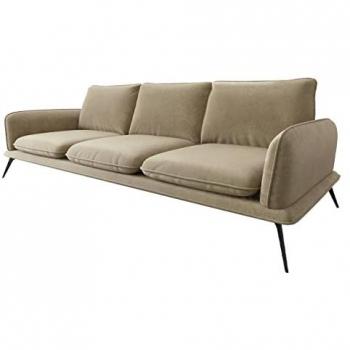 Sofá Tapizado Moderno Lincoln A103, 3 Plazas, Metal y Plástico, 252x83x110cm