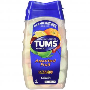 Ultra Strength TUMS Chewable Antacid Tablets, Assorted Fruit Flavor - 72 Count