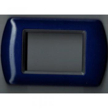Placas de ABS Compatibles para Tapa de Enchufe Master Modo Colorra - Azul Metálico - 3 Foros
